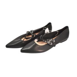 Old Navy Womens Pointy Mary Jane Blackjack Black Double Buckle Flats Size 7
